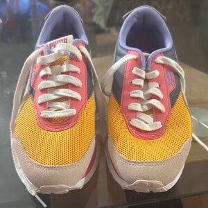 Puma Yellow and Pink Sneakers